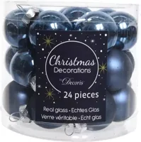 Kerstballen Glas Ø2,5cm Nachtblauw 24st - thumbnail