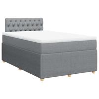 Boxspring met matras stof lichtgrijs 120x190 cm - thumbnail