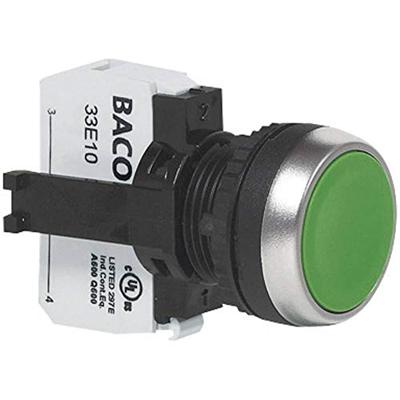 BACO BAL21AA82B L21AA82B Druktoets Kunststof frontring, Verchroomd Knop Groen 1 stuk(s) Piece