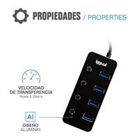 Hub USB iggual IGG318485 - thumbnail