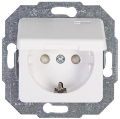 Kopp 117113086 Wandcontactdoos met randaarde Inzetstuk Europa Arctisch-wit, Mat 1 stuk(s)