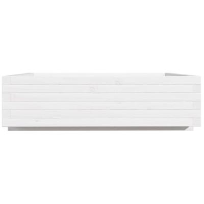 VidaXL Plantenbak 90x90x26,5 cm massief grenenhout wit