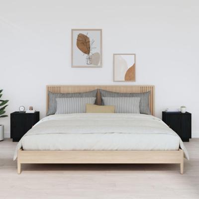 Nachtkastjes 2 st 40x34x45 cm massief grenenhout zwart