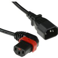 ACT AK5271 230V Stroomkabel C14/C13 (Haaks Links) Lockable Zwart - 2 meter - thumbnail