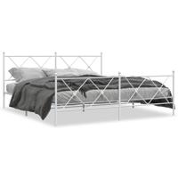 Bedframe met hoofd- en voeteneinde metaal wit 183x213 cm - thumbnail