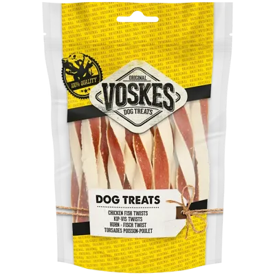 Voskes Twists kip & vis 100g