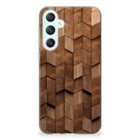 Bumper Hoesje voor Samsung Galaxy S23 FE Wooden Cubes - thumbnail