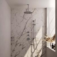 Regendoucheset Inbouw Brauer Chrome Edition Thermostatisch 20 cm met Gebogen Wandarm, Glijstang en Handdouche 3-Standen Losse Stopkranen Chroom Brauer - thumbnail