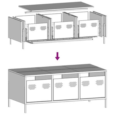 Salontafel 101,5x50x43,5 cm koudgewalst staal roze