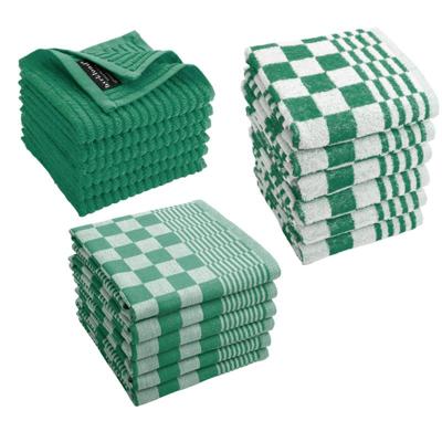Byrklund Keukenset Clean Groen - 18 delig - Theedoeken, Keukendoeken & Vaatdoeken