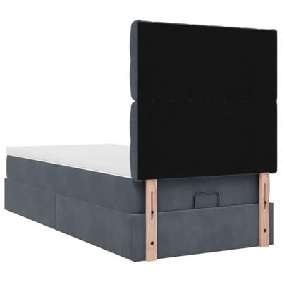 Ottoman bed met matrassen 80x200cm fluweel donkergrijs