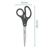 Leitz schaar, ft 18 cm, rechts en links, scherpe punt, titanium, grijs, blister van 1 stuk - thumbnail