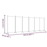 Kamerscherm met 6 panelen 520x180 cm stof wit - thumbnail