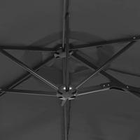 VidaXL Parasol dubbel dak met led's 316x145 cm antracietkleurig - thumbnail