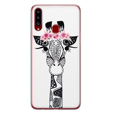 Samsung Galaxy A20s siliconen telefoonhoesje - Giraffe