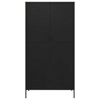 Kledingkast 90x50x180 cm staal zwart - thumbnail