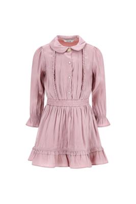 Le Chic winter jurk meisjes - roze - Swanta - silky, ruffle