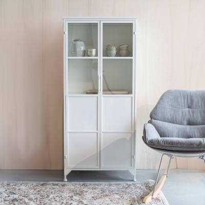 ZILT Vitrinekast 'Majah' metaal 150 x 68cm, kleur Wit ZILT Vitrinekast 'Majah' metaal 150 x 68cm, kleur Wit