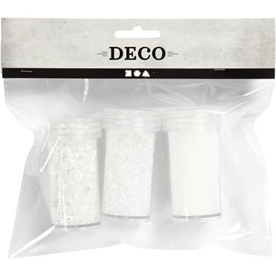 Creativ Company Kunstsneeuw, wit glitter, 35+35+8 gr, 3 doosje/ 1 doos