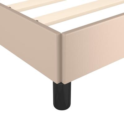 Bedframe met hoofdbord kunstleer cappuccinokleurig 90x200 cm - thumbnail