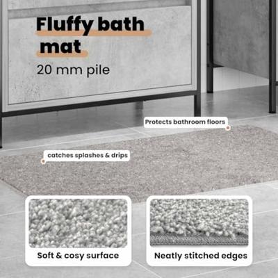 VidaXL Antislip badmat grijs 60 x 90 cm pp