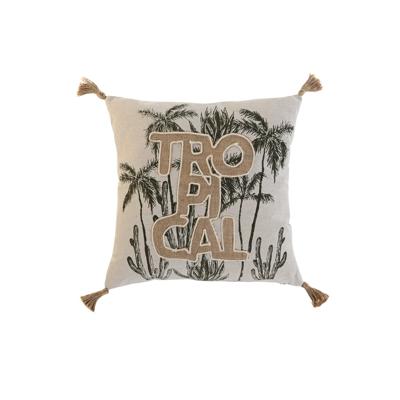 Kussen Home ESPRIT Beige Natuurlijk Tropisch Boho 45 x 5 x 45 cm