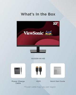 ViewSonic VA3208-4K-HD 32 inch 4K UHD monitor met HDR 10 en Dual HDMI en DisplayPort