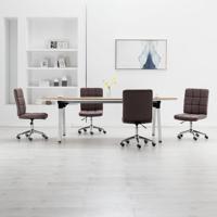 vidaXL Eetkamerstoelen 4 st stof taupe - thumbnail