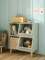 Opbergkoffer voor boeken en speelgoed groen - thumbnail