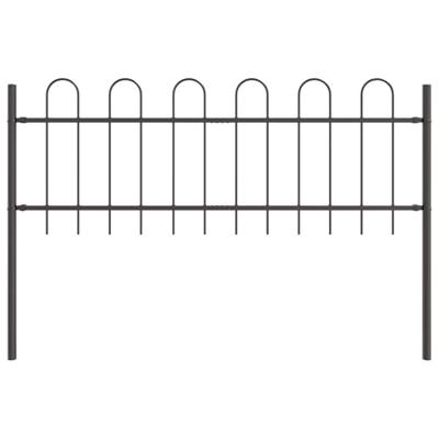 Tuinhek 9 pcs Grijs 15,3 x 0,6 m Poedercoating staal