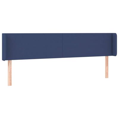Hoofdbord met randen 183x16x78/88 cm stof blauw