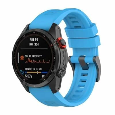 By Qubix - Siliconen sportbandje - Blauw - Compatible met Garmin Instinct 3 / Instinct E - 45mm - Compatible Garmin bandje - Bandbreedte: 22mm
