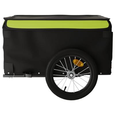 VidaXL Fietstrailer 45 kg ijzer zwart en groen