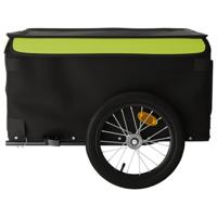Fietstrailer 45 kg ijzer zwart en groen - thumbnail