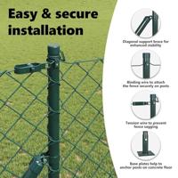 VidaXL Afrasteringspaal 7 pcs groen staal - thumbnail