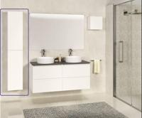 Kolomkast Exellence Sephia 140x30x25 cm MDF Mat Wit - thumbnail