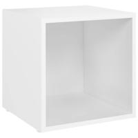 Tv-meubel 37x35x37 cm bewerkt hout wit - thumbnail