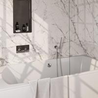 Chrome Edition thermostatische inbouw badkraan SET 03 met drukknoppen en badvulcombinatie - thumbnail