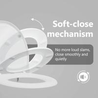 VidaXL Toiletzitting wit 47 x 37 x 4 cm duroplast - thumbnail