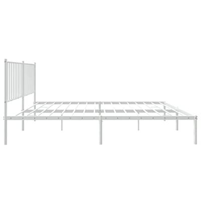 Bedframe met hoofdeinde staal wit 208x168x90,5 cm - thumbnail