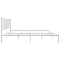 Bedframe met hoofdbord metaal wit 160x200 cm - thumbnail
