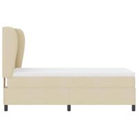 Boxspring bed met matras met hoofdeinde Crème 90 x 190 cm Stof - thumbnail