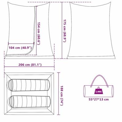Binnentent Zwart 206 x 188 x 175 cm Gaas