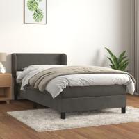 Boxspring met matras fluweel donkergrijs 90x190 cm - thumbnail