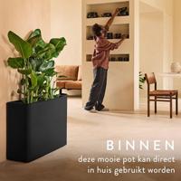 Elho June Brick Divider 80 - Zwart - L 79 x B 29 x H 59 cm - Binnen en Buiten - 100% gerecycled - thumbnail