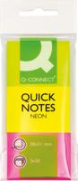 Q-CONNECT Quick Notes, ft 38 x 51 mm, 50 vel, etui van 3 blokken in neonkleuren - thumbnail