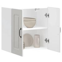 Keukenwandkast Kalmar bewerkt hout hoogglans wit - thumbnail