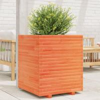 Plantenbak 60x60x72 cm massief grenenhout wasbruin - thumbnail