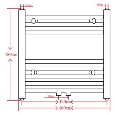 Radiator / handdoekenrek recht 480x480 mm zwart - thumbnail