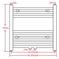 VidaXL Radiator / handdoekenrek recht 480x480 mm zwart - thumbnail
